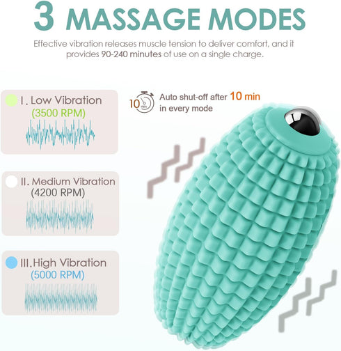 Vibrating Massage Ball for Muscle Recovery, Silicone Myofascial Massage Ball, Plantar Fasciitis Relief,Hip & Psoas