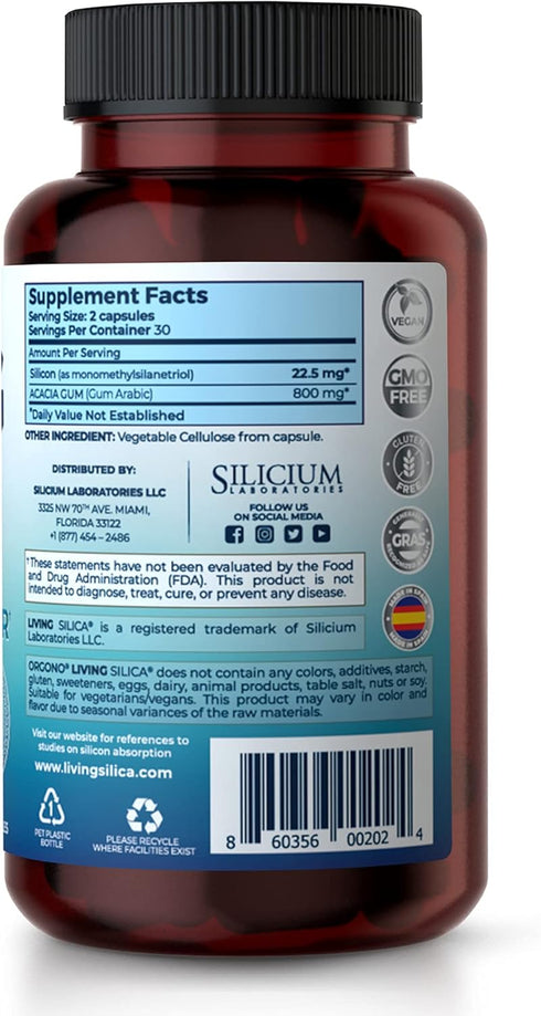 Living Silica Collagen Booster Capsules - Ultra High Absorption for Healthy Collagen, Joint Support, Glowing Skin