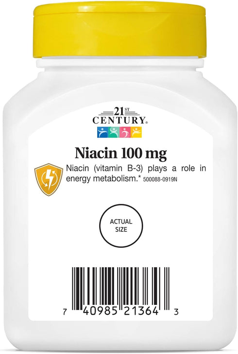 21st Century Niacin Tablets, 100 mg, 110 Count for Health