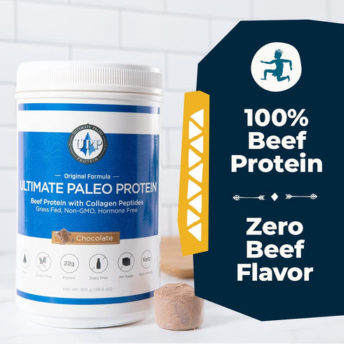 Ultimate Paleo Protein 15 Powder | Premium Grass Fed Beef Protein with Collagen Peptides | Paleo Friendly, Gluten Free