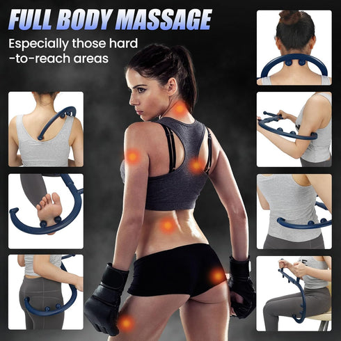 Massage Trigger Point Cane, Deep Tissue & Fibromyalgia Pain Relief, Shoulder Neck Back Massage Hook Cane (Royal Blue)