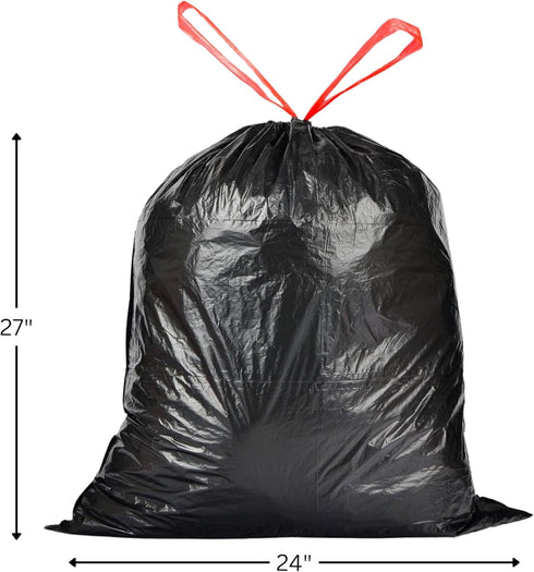 Strong Large 13 Gallon Black Drawstring Trash Bags, Multipurpose Kitchen Garbage Can Liners, 40 Count