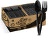 1000 Pcs Black Plastic Utensils Set - 500 Forks and 500 Teaspoons, Bulk Black Cutlery Set, Packaging May Vary