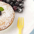 Restaurantware 100 Premium Knife-Edged 4 Inch Cake Forks - Solid Durable Disposable Baby Yellow