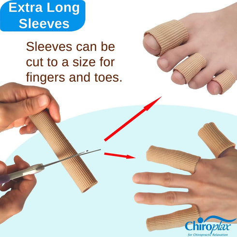 Hammer 1S 1M 1L) Chiroplax Toe Tubes Sleeves Protectors Cushions Fabric & Gel Lining Finger Toe Separator Tubing