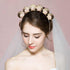 Minkissy Gold Seashell Crown Tiara with Comb, Shell Pearl Headband for Women Girls Wedding