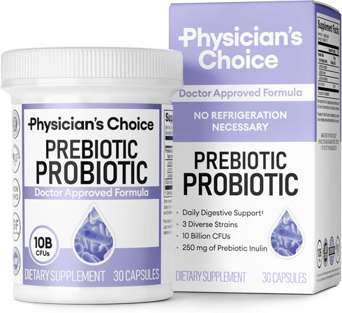 Physician's CHOICE Prebiotic-Probiotic, Multi-Strain Probiotics for Digestive Health for Women & Men