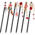 WILLBOND 6 Pcs Chinese Hair Chopsticks for Women, Wooden Hair Accessories with Retro Floral Design, Handmade Hair Pins