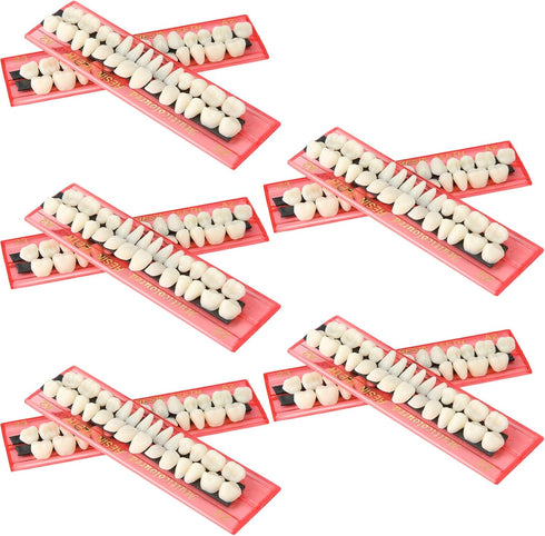 Nuanchu 280 Pcs False Teeth Acrylic Resin Denture Replacement, 10 Sets Denture Tooth Kit for Halloween DIY Dental