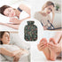 YNNALE 2Liter Retro Sage Green Red Floral Hot Water Bottle with Cover, Soft Velvet Winter Warm Water Bag for Neck
