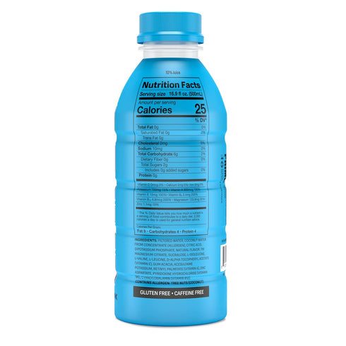 PRIME Hydration BLUE RASPBERRY Sports Drinks, Electrolyte Enhanced, 12 Pack of 16.9 Fluid Ounce