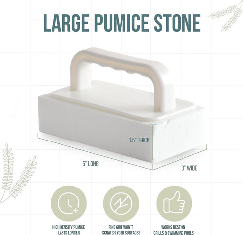 Powerstone Large Pumice Cleaning Stone - 20% Denser with Fine Grit | 5" x 3" x 1.5" | Removes Stubborn Stains