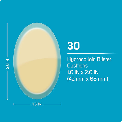 Care Science Hydrocolloid Gel Blister Bandages, 30 ct | Long-Lasting Cushions & Protects Blisters