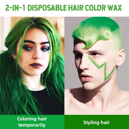 SOVONCARE Green Temporary Hair Color Wax - Washable Gray Hair Dye for Men & Women, 4.23 oz, All-Day Hold Styling Clays
