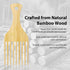 2-Piece Bamboo Comb Set for Afro Hair, Natural Anti-Static Picks for Curly, Thick Hair, Eco-Friendly Styling Solution
