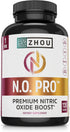 Zhou Nitric Oxide with L Arginine, Citrulline Malate, AAKG, Beet Root - 30 Servings, 120 Veggie Caps