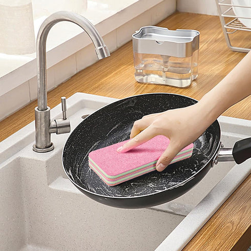 XIHUADOU 4 Pack 12-Layer Peelable Microfiber Sponges Ultra Absorbent Reusable Cleaning Pads for Kitchen & Household