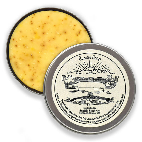 Refreshing Citrus Mint Soap for Men & Women - 4oz Moisturizing Shea Butter Bar Soap in Gift Tin