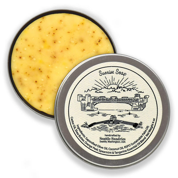 Refreshing Citrus Mint Soap for Men & Women - 4oz Moisturizing Shea Butter Bar Soap in Gift Tin