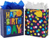 SUNCOLOR 2 Pack 13" Large Gift Bag with Tissue Paper for Him, Happy Birthday