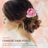 Mobestech 6Pcs Handmade Rose Flower Hair U Shaped Bobby Fork Picks, Decorative Hair Clips for Women Wedding & Bridal