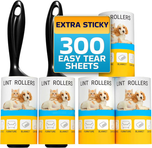 Lint Rollers for Pet Hair, Sticky Remover for Couch, Clothes, Furniture, and Carpet, 5 Large Lint Rollers