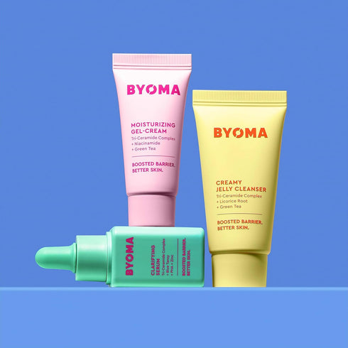 BYOMA So Clear Set - Barrier Repair Skincare Set for Acne Prone Skin - 30ml, 15ml, 15ml
