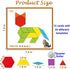 PHIELEY 80 Dementia Activities for Patients, Pieces Wooden Tangrams Cognitive Game for Seniors, Colorful Shape Pattern
