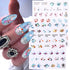 Sea Animals Nail Art Adhesive Sticker, 3D Self-Adhesive Decals, Holographic Shell Fish Jellyfish Decoration