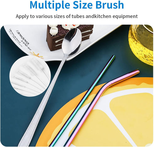 10 Pcs Flexible Drain Brush Set, Pipe Cleaners Brush, Stainless Steel Double-Ended Hose Brush for Home Kitchen