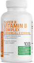 Bronson Vitamin B Complex (B1, B2, B3, B6, B9, B12) - 100 Tablets