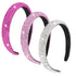 Wecoe 3pcs Rhinestone Headbands for Women Girls - Sparkly Bling Diamond Silver Pink Rose Red Fashion Hair Accessories