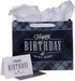 Christian Art Gifts Large Landscape Gift Bag Set with Card & Tissue Paper - Black & Navy Blue Plaid, Happy Birthday