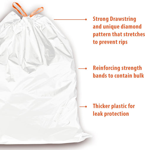 iTouchless Tall Trash Bags, Fits 8 Gallon Garbage Can, Strong Kitchen Bin Liners, 40 Count, Clear