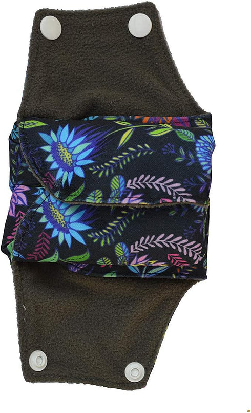 Washable Cloth Menstrual Pads - Reusable Sanitary Pads (Colorful Flower, 16 inch/Overnight)