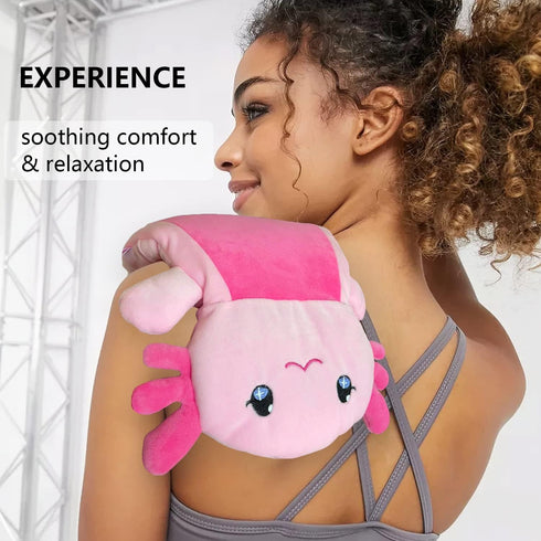 Microwave Heating Pads for Cramps & Pain Relief, 13" x 10" Cute Axolotl Microwavable Pad, Pink