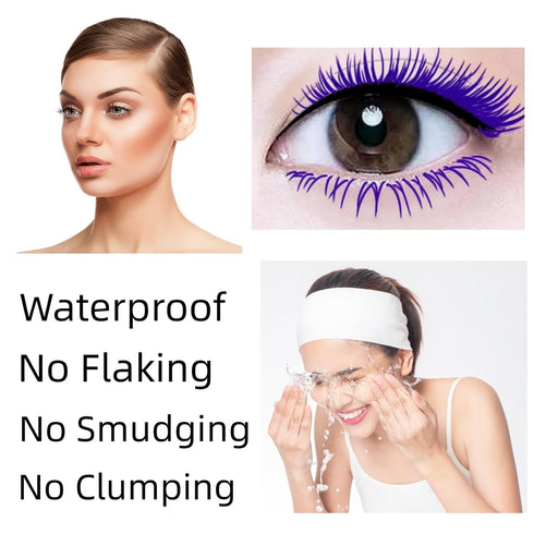 Purple Lashes Extensions Mascara, Eyes Makeup Eyelash Serum, Coloured Mascara Waterproof Fast Dry for Curling