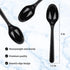 PlasticPro 300 Pack Heavy Weight Black Disposable Spoons, Bulk Plastic Cutlery Set