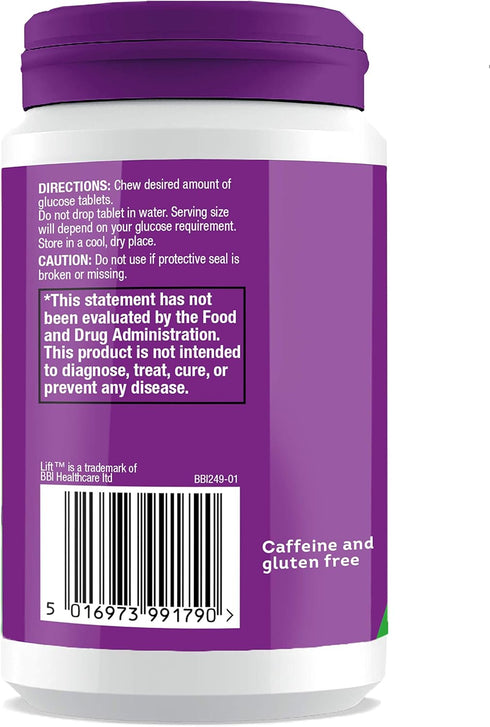 Lift Glucose | Fast-Acting Chewable Energy Tablets | Blueberry | 50 ct Jar (Pack of 1)