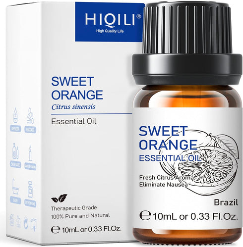 HIQILI Sweet Orange Essential Oil - 100% Pure Natural for Diffuser, Aromatherapy - 10ml