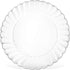 Set 50 6 Oasis Creations Premium Hard Plastic Plate x Clear Round Plates - Washable & Reusable - Party Supplies