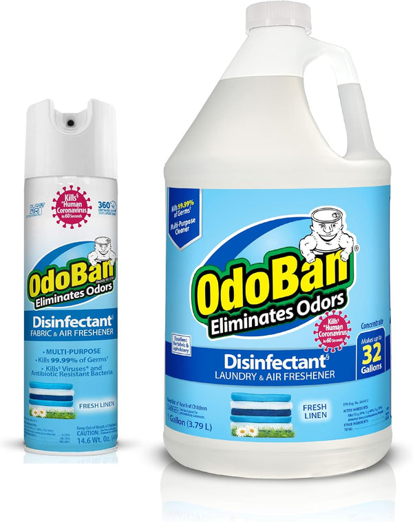 OdoBan Ready-to-Use Disinfectant and Aroma Eliminator, Set of 2, 14.6 Ounce Spray and 1 Gallon Cleaning Concentrate