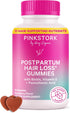 Pink Stork Postpartum Hair Loss Gummies, Biotin with Vitamin E, Postpartum Essentials for New Moms, 60 Gummy Vitamins