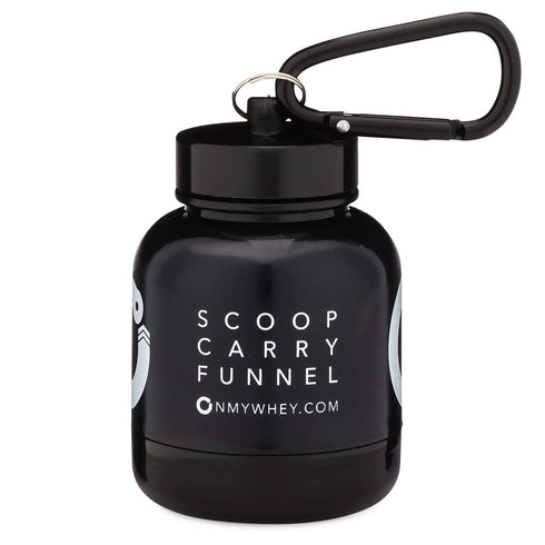 Protein Powder and Supplement Funnel Keychain, Portable Container for Gym, Travel, Combo 2-Pack