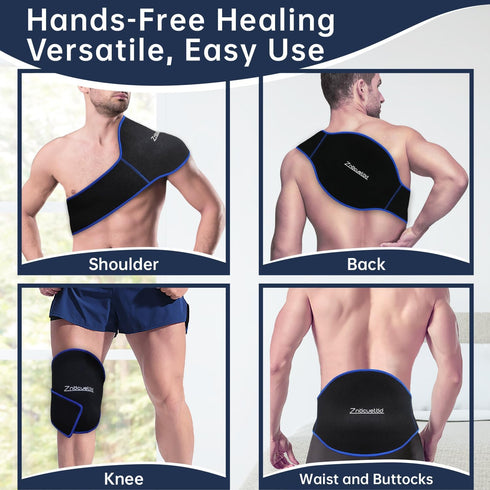 Extra Large Ice Pack for Back Pain Relief - 2 Pack Reusable Gel Hot Cold Pack for Lumbar, Sciatica, Herniated Disc