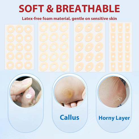 USCAUK 120 (4 Pcs Corn Pads for Toes Callus Cushions Self-Adhesive Sponge Protectors Patches Anti Friction Reduce Foot