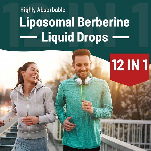 Berberine HCl Drops Supplement 3000 mg - Liposomal Liquid with Turmeric & Ceylon Cinnamon - 2 fl oz