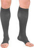 Truform Compression Stockings for Men and Women, 20-30 mmHg, Knee High Length, Open Toe, Gray, Large