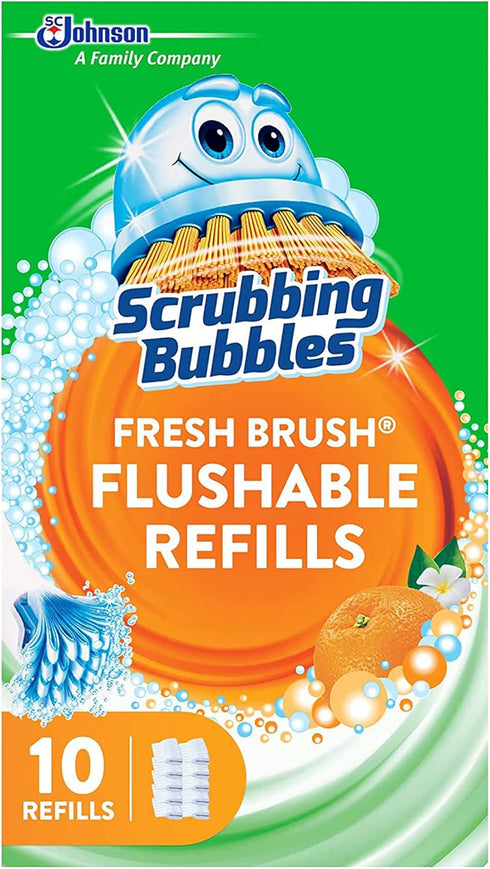 Scrubbing Bubbles Fresh Brush Flushable Refills, Citrus Action Scent, 10 Count Per Box, Pack of 3 Boxes