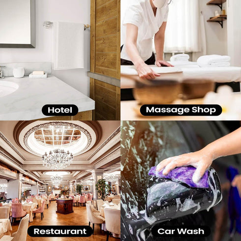 Muka 10 12 28 INCH Pcs Cleaning Towels, Microfiber Washcloth High Absorbent White Wipe Rags, x